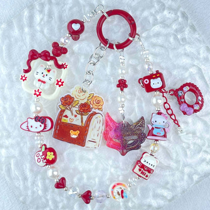 [Limited Edition] Premium Handmade Metal Alloy Kawaii Cutie and Acrylic Pad Phone Chains-Special Launch Price!