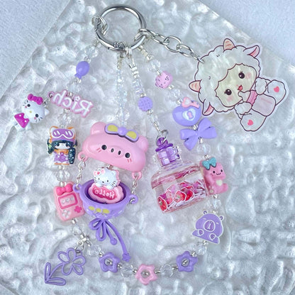 [Limited Edition] Premium Handmade Metal Alloy Kawaii Cutie and Acrylic Pad Phone Chains-Special Launch Price!