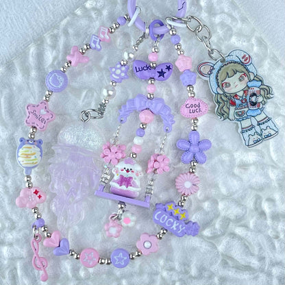 [Limited Edition] Premium Handmade Metal Alloy Kawaii Cutie and Acrylic Pad Phone Chains-Special Launch Price!