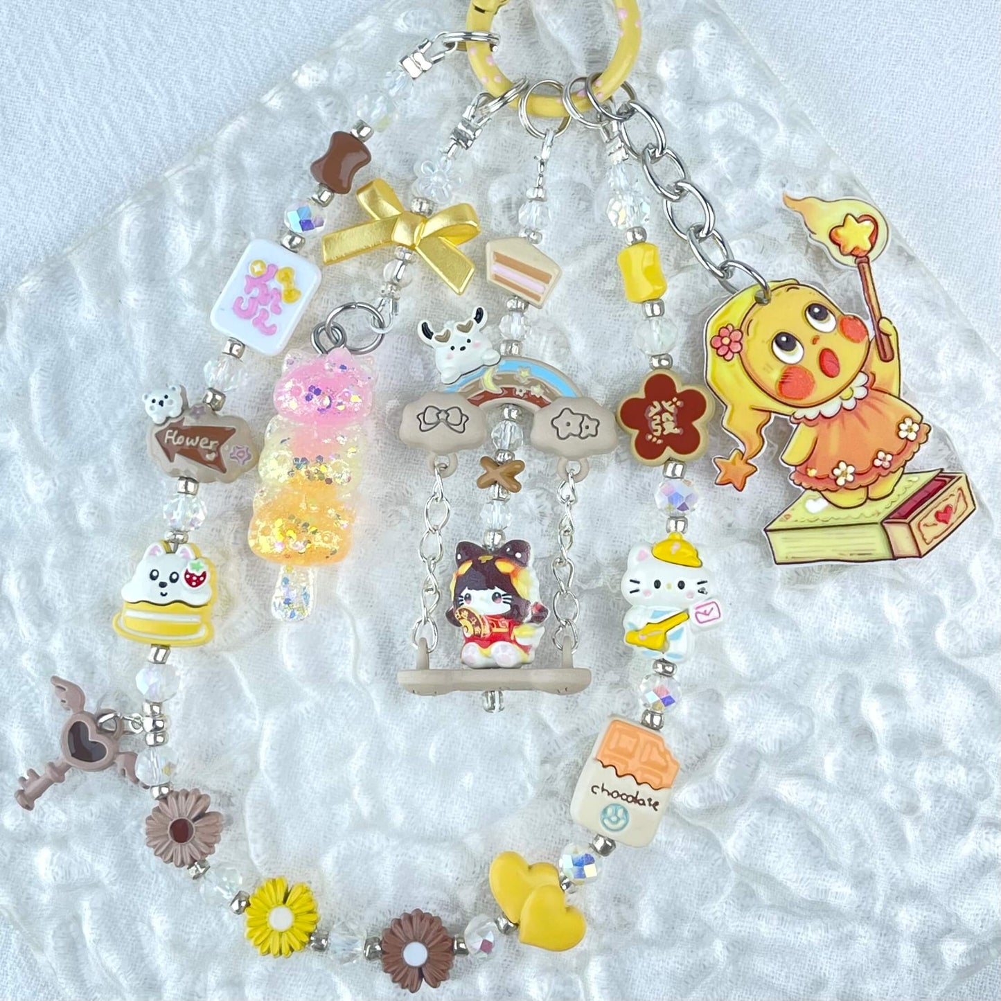 [Limited Edition] Premium Handmade Metal Alloy Kawaii Cutie and Acrylic Pad Phone Chains-Special Launch Price!