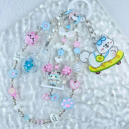 [Limited Edition] Premium Handmade Metal Alloy Kawaii Cutie and Acrylic Pad Phone Chains-Special Launch Price!