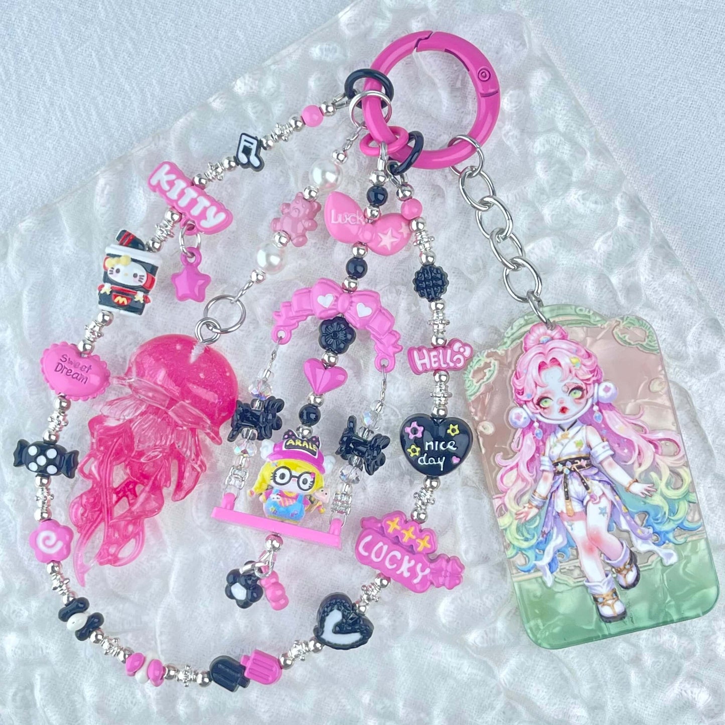 [Limited Edition] Premium Handmade Metal Alloy Kawaii Cutie and Acrylic Pad Phone Chains-Special Launch Price!