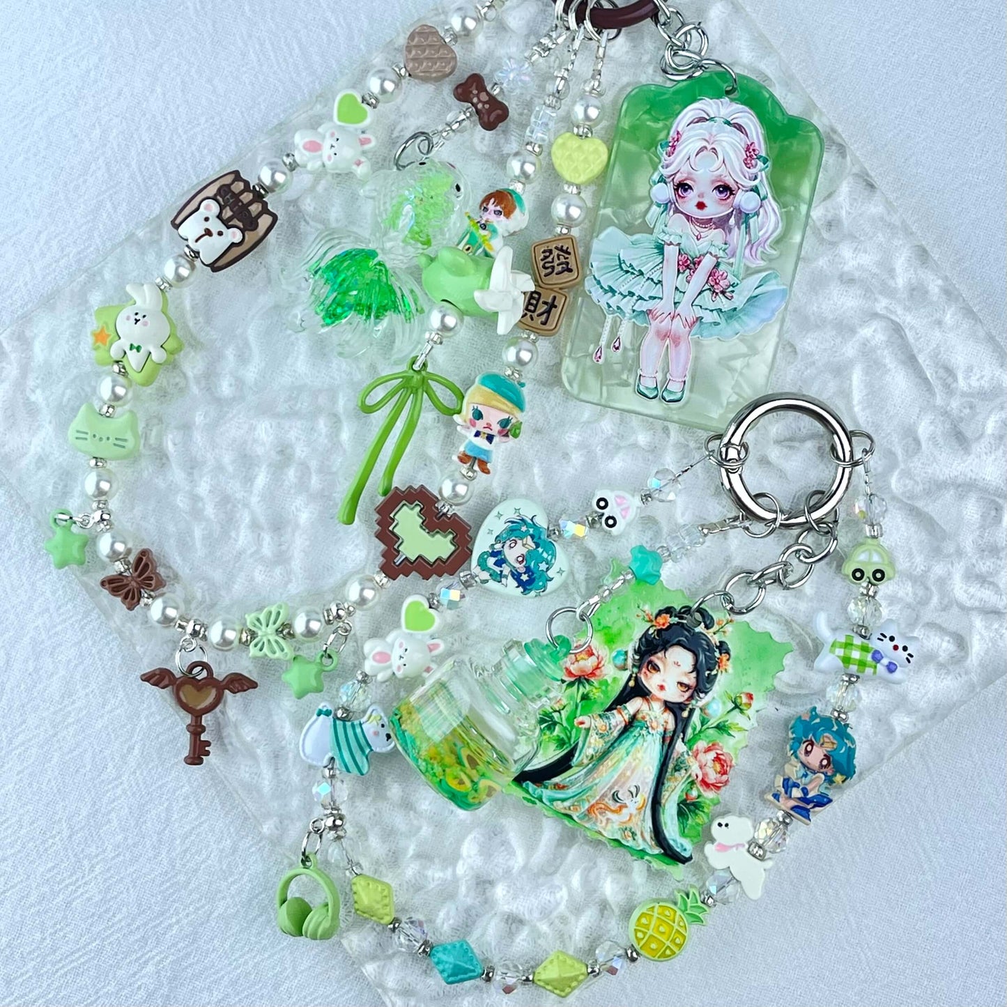 [Limited Edition] Premium Handmade Metal Alloy Kawaii Cutie and Acrylic Pad Phone Chains-Special Launch Price!