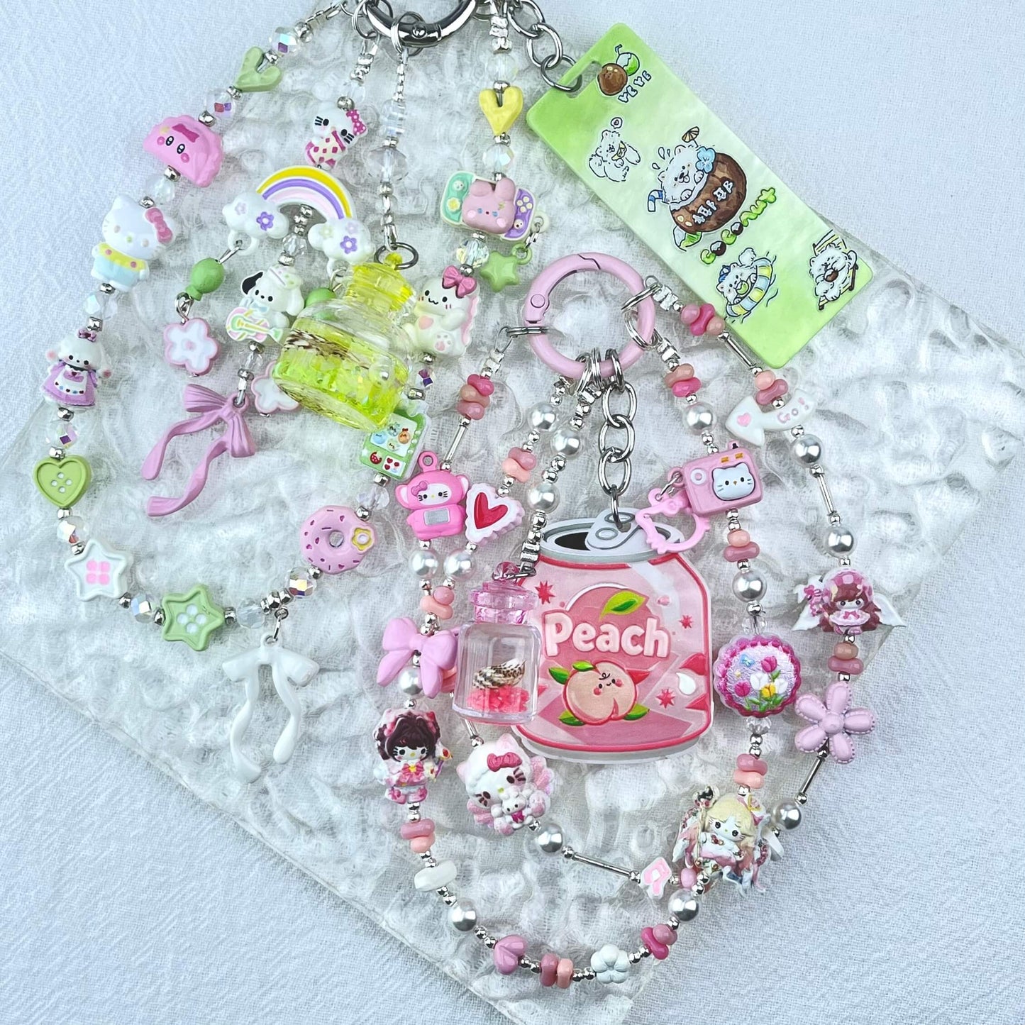 [Limited Edition] Premium Handmade Metal Alloy Kawaii Cutie and Acrylic Pad Phone Chains-Special Launch Price!