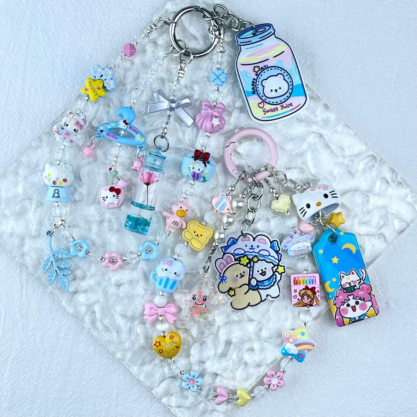 [Limited Edition] Premium Handmade Metal Alloy Kawaii Cutie and Acrylic Pad Phone Chains-Special Launch Price!