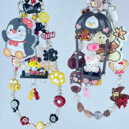 [Limited Edition] Premium Handmade Metal Alloy Kawaii Cutie and Acrylic Pad Phone Chains-Special Launch Price!
