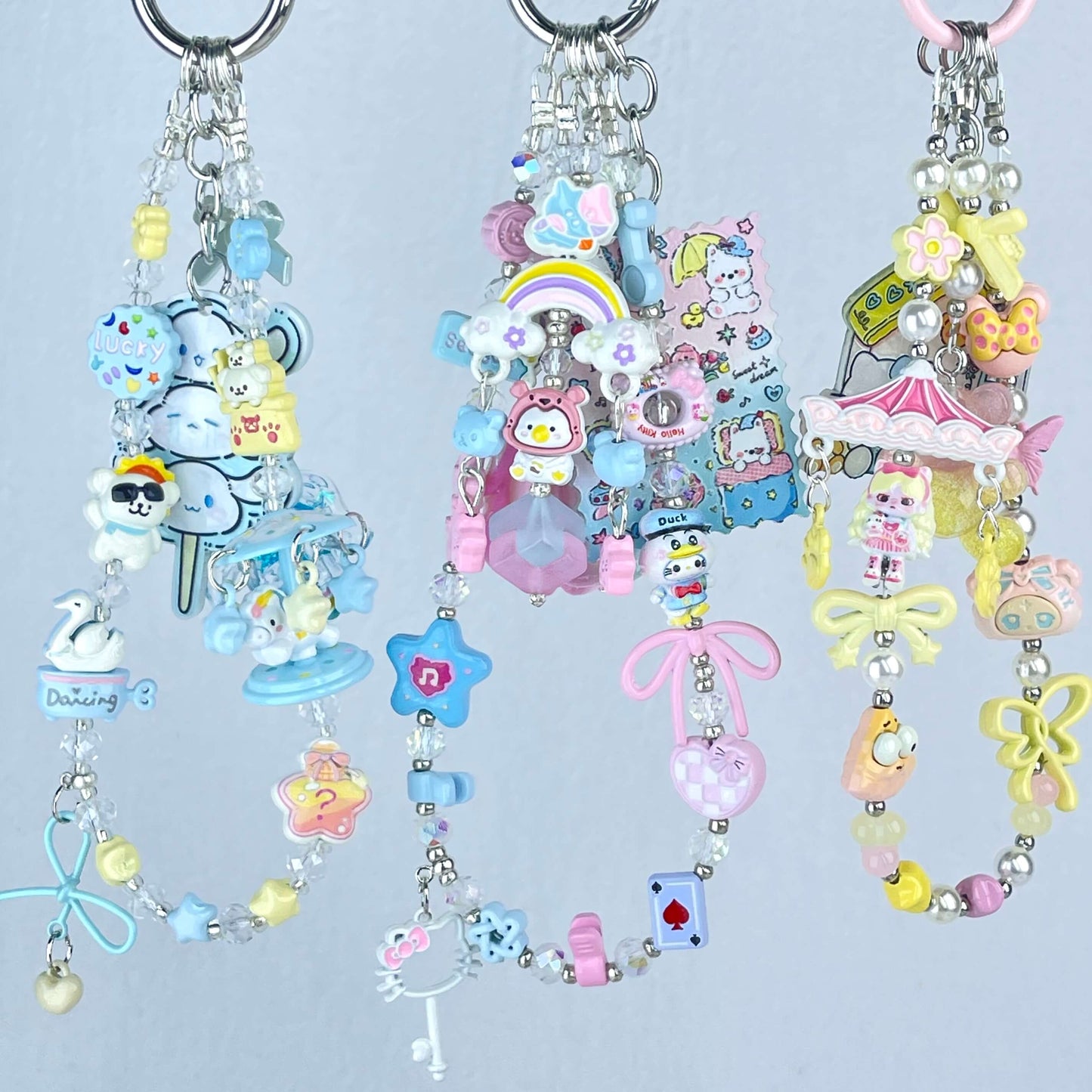 [Limited Edition] Premium Handmade Metal Alloy Kawaii Cutie and Acrylic Pad Phone Chains-Special Launch Price!