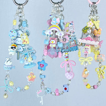 [Limited Edition] Premium Handmade Metal Alloy Kawaii Cutie and Acrylic Pad Phone Chains-Special Launch Price!