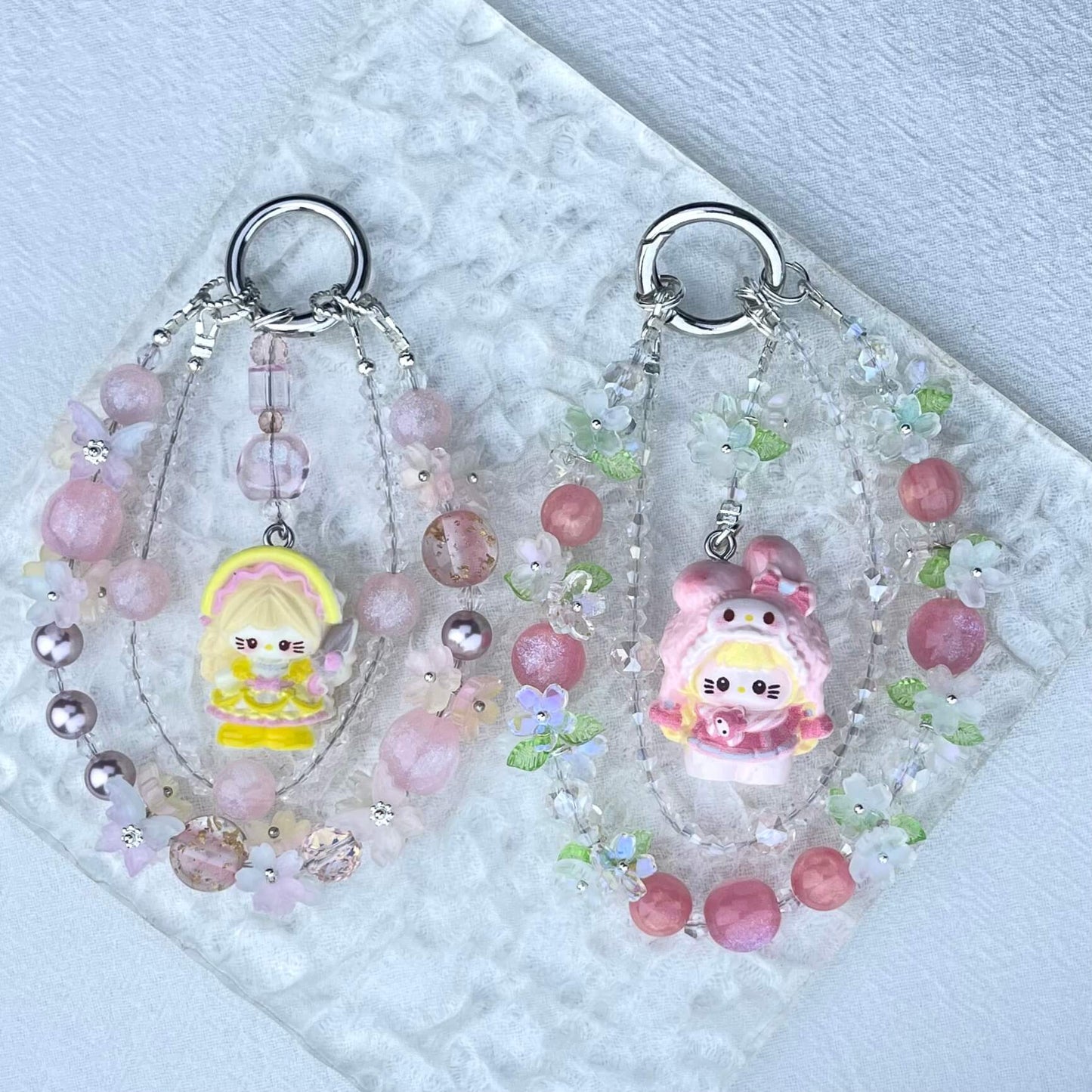 [Limited Edition] Premium Handmade Glittering and Flower Blossom Style Kawaii Cutie Phone Chains-Special Launch Price!