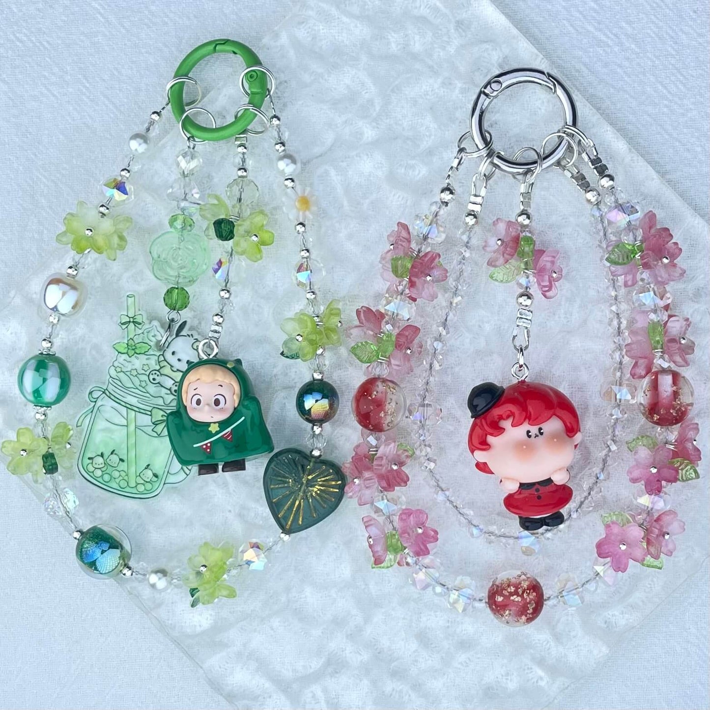 [Limited Edition] Premium Handmade Glittering and Flower Blossom Style Kawaii Cutie Phone Chains-Special Launch Price!