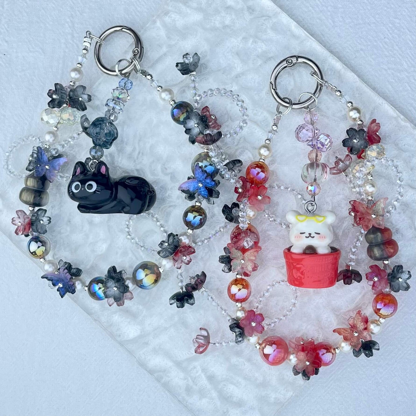 [Limited Edition] Premium Handmade Glittering and Flower Blossom Style Kawaii Cutie Phone Chains-Special Launch Price!