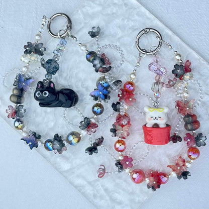 [Limited Edition] Premium Handmade Glittering and Flower Blossom Style Kawaii Cutie Phone Chains-Special Launch Price!