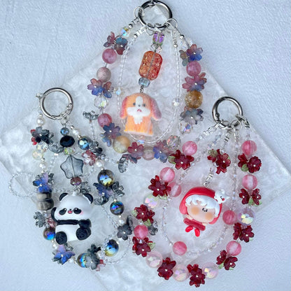 [Limited Edition] Premium Handmade Glittering and Flower Blossom Style Kawaii Cutie Phone Chains-Special Launch Price!