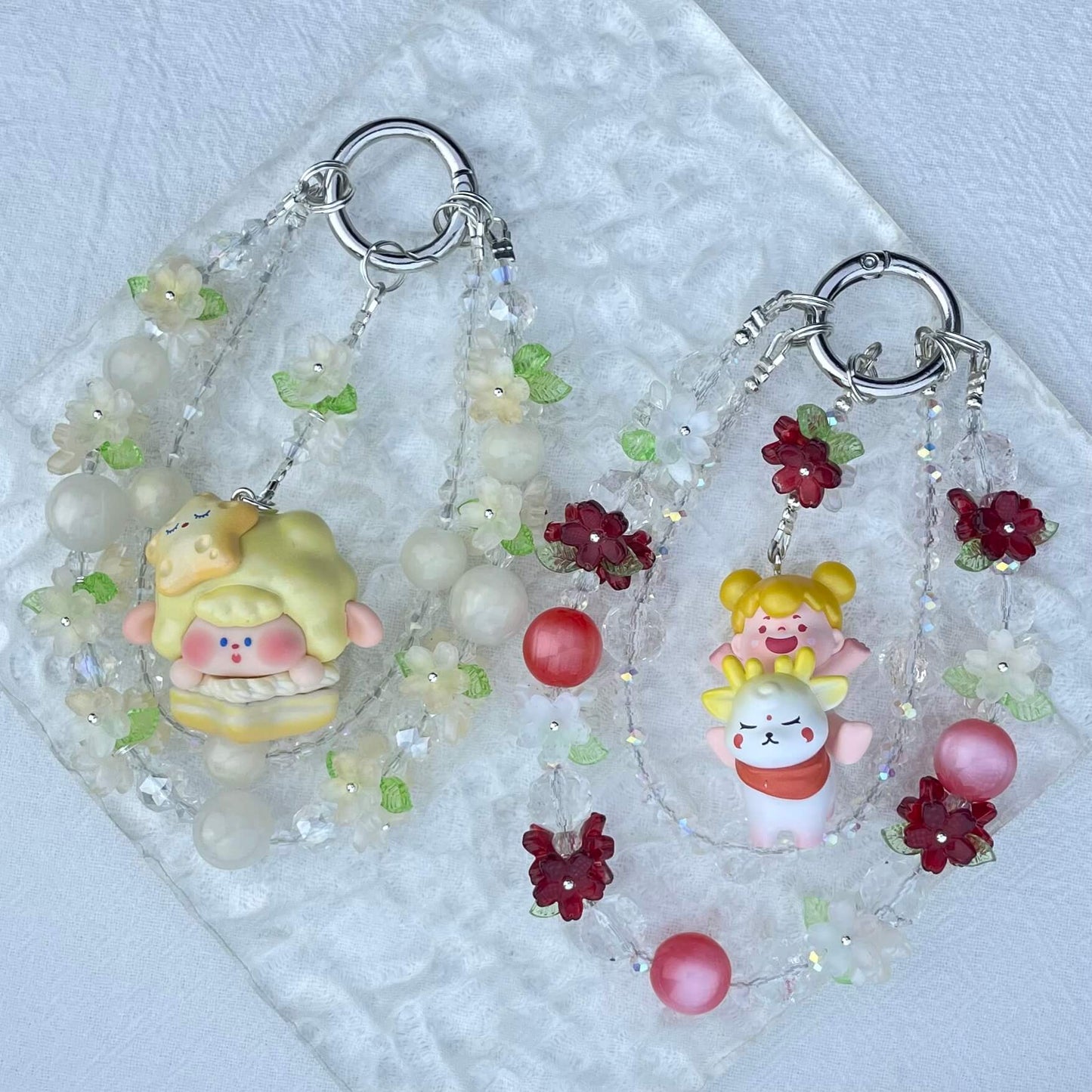 [Limited Edition] Premium Handmade Glittering and Flower Blossom Style Kawaii Cutie Phone Chains-Special Launch Price!