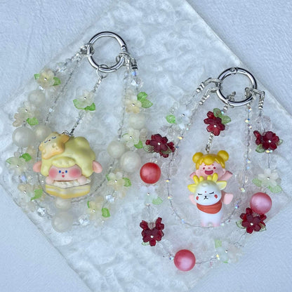 [Limited Edition] Premium Handmade Glittering and Flower Blossom Style Kawaii Cutie Phone Chains-Special Launch Price!