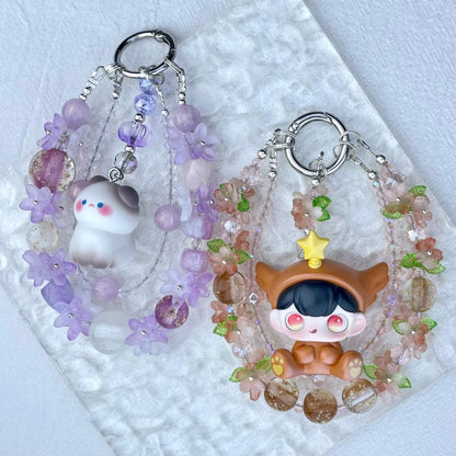 [Limited Edition] Premium Handmade Glittering and Flower Blossom Style Kawaii Cutie Phone Chains-Special Launch Price!