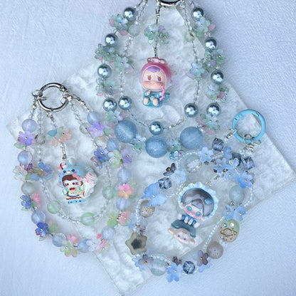 [Limited Edition] Premium Handmade Glittering and Flower Blossom Style Kawaii Cutie Phone Chains-Special Launch Price!