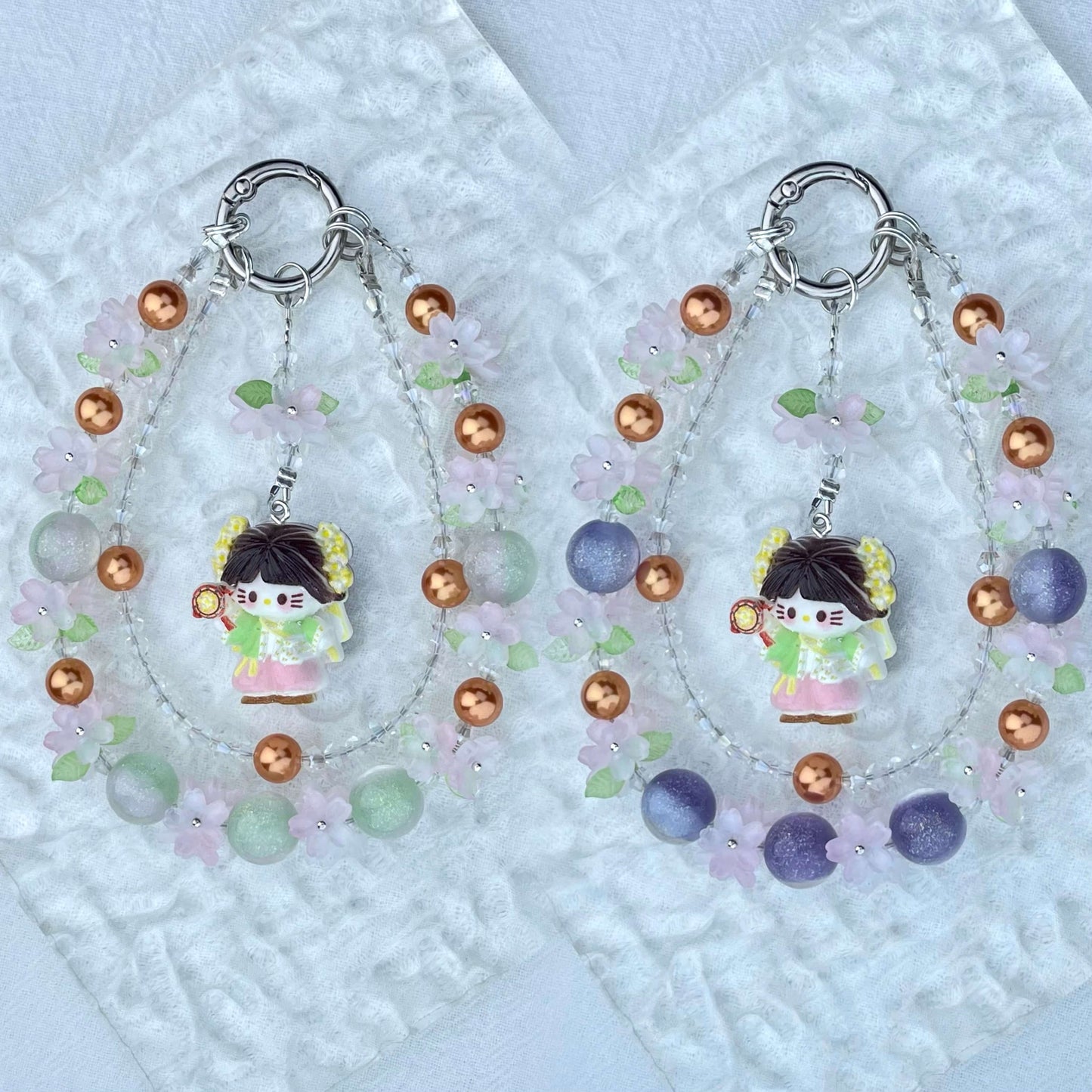 [Limited Edition] Premium Handmade Glittering and Flower Blossom Style Kawaii Cutie Phone Chains-Special Launch Price!