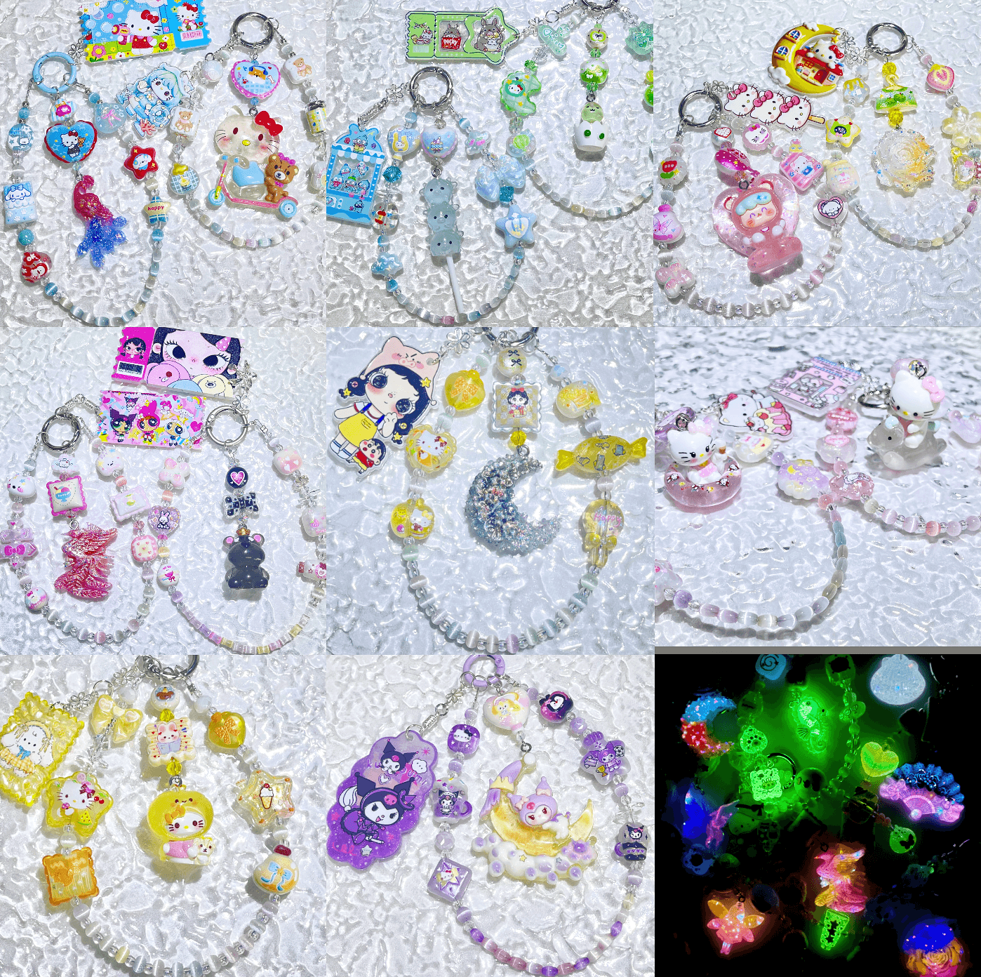 [Anniversary Celebration] New Cat Eye Effect Glittering Beads and Glow-In-the-Dark Decor Phone Chains-Celebration Special Price!