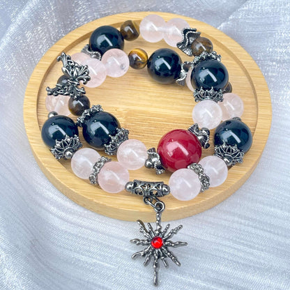 [New Arrival] Premium Natural Crystal Stone Beads Handmade Double-Ring Elastic Band Bracelets- SPECIAL LAUNCH PRICE!