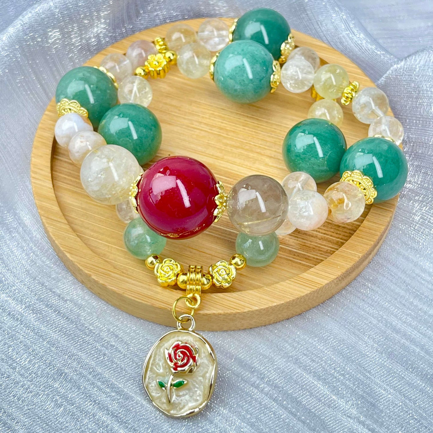 [New Arrival] Premium Natural Crystal Stone Beads Handmade Double-Ring Elastic Band Bracelets- SPECIAL LAUNCH PRICE!