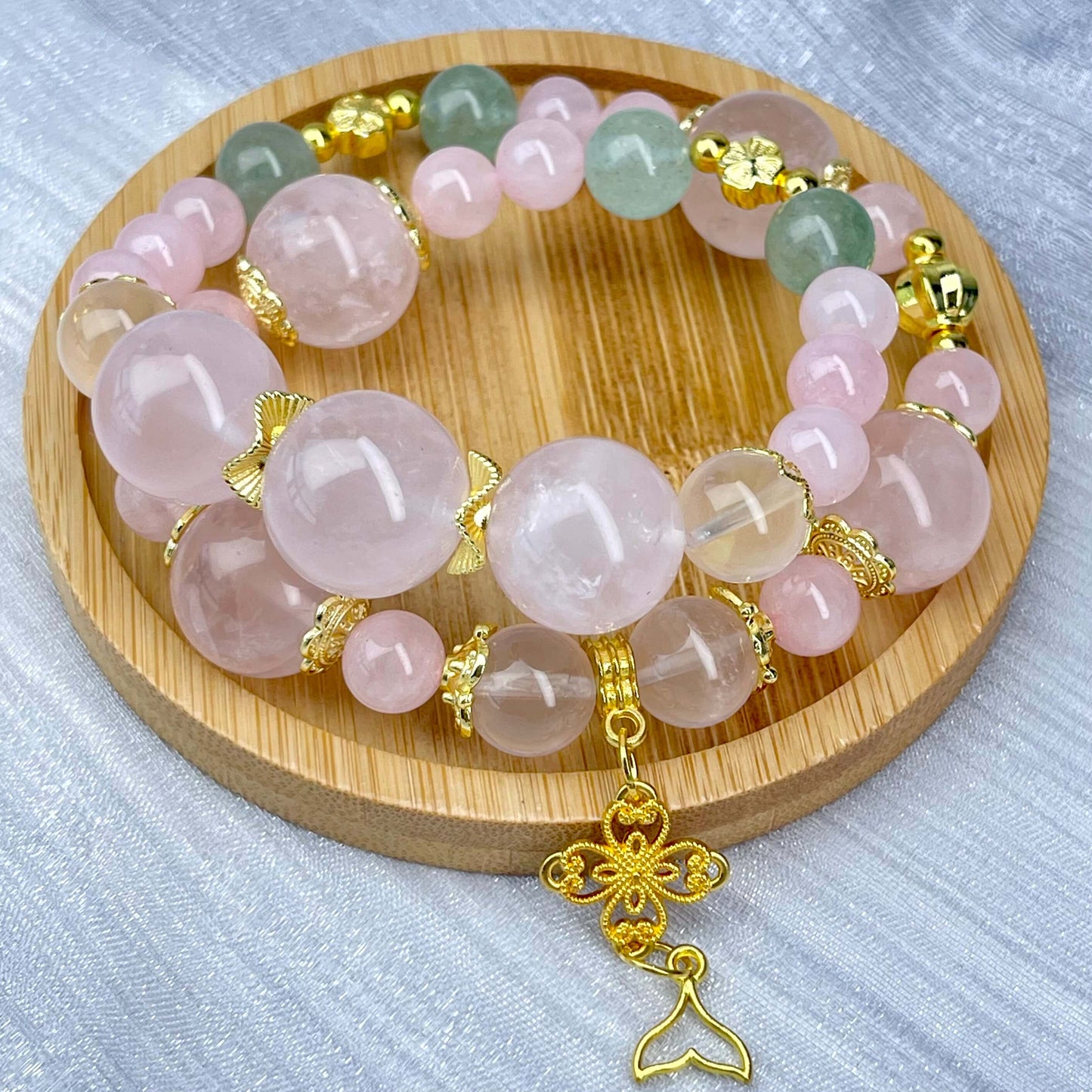 [New Arrival] Premium Natural Crystal Stone Beads Handmade Double-Ring Elastic Band Bracelets- SPECIAL LAUNCH PRICE!