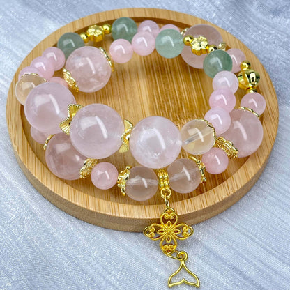 [New Arrival] Premium Natural Crystal Stone Beads Handmade Double-Ring Elastic Band Bracelets- SPECIAL LAUNCH PRICE!