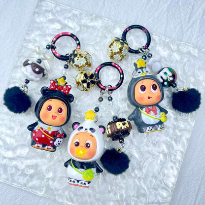 [Live Exclusive] Premium Handmade Newest Standing/Sitting Cutie Keychain- with New Fluffy Style & Special Launch Fruit Play