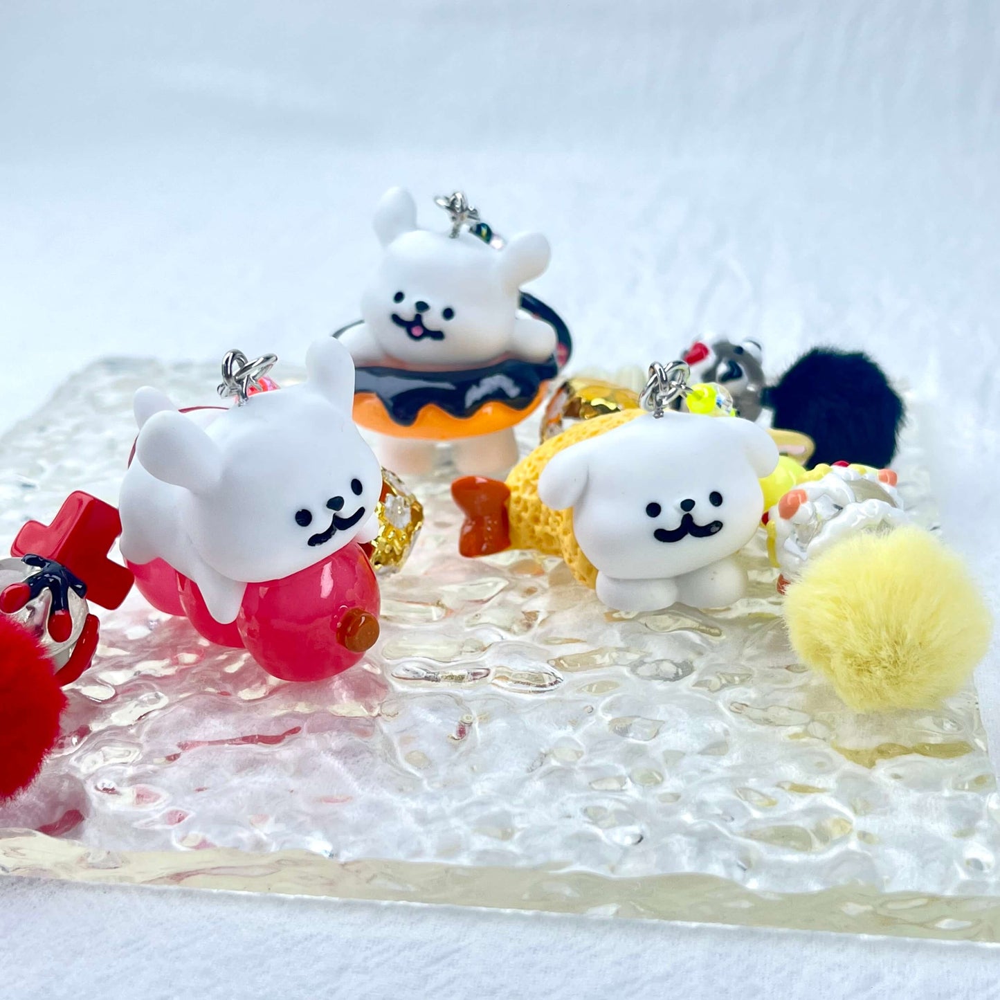 [Live Exclusive] Premium Handmade Newest Standing/Sitting Cutie Keychain- with New Fluffy Style & Special Launch Fruit Play