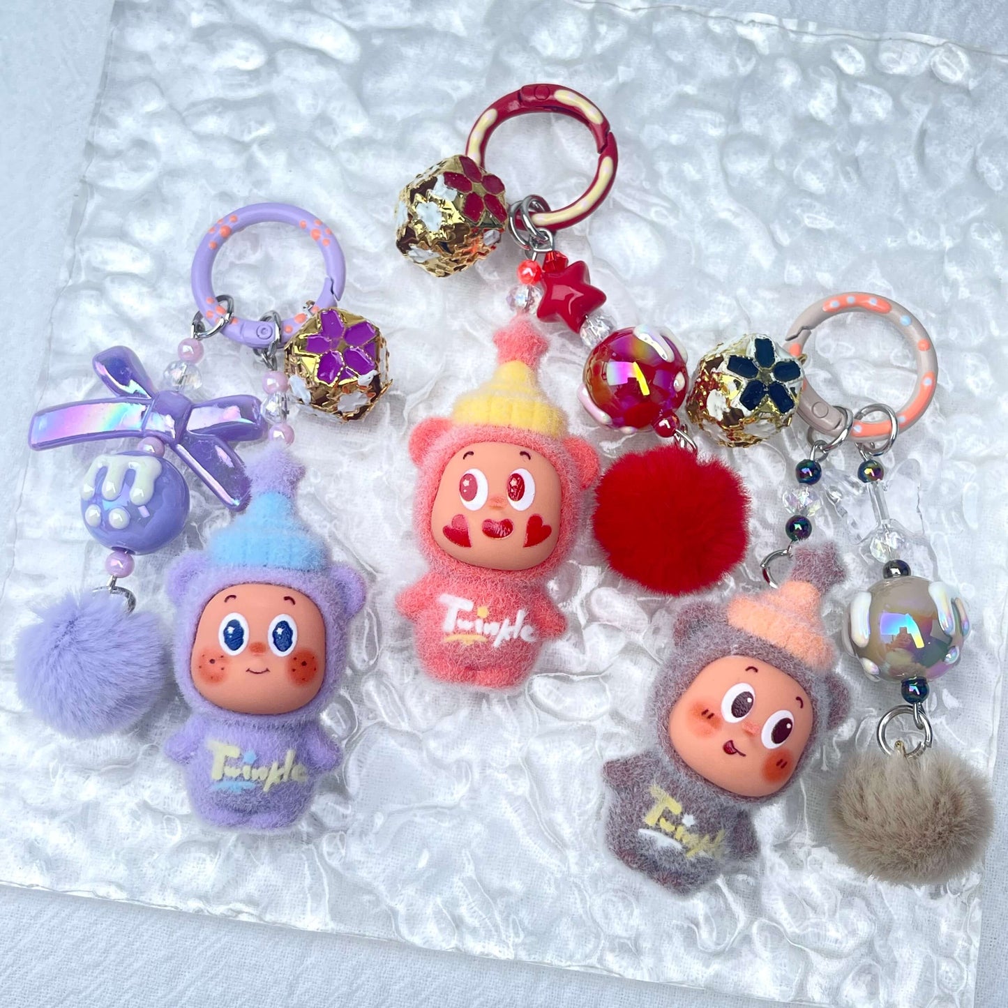 [Live Exclusive] Premium Handmade Newest Standing/Sitting Cutie Keychain- with New Fluffy Style & Special Launch Fruit Play