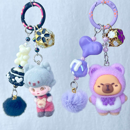 [Live Exclusive] Premium Handmade Newest Standing/Sitting Cutie Keychain- with New Fluffy Style & Special Launch Fruit Play