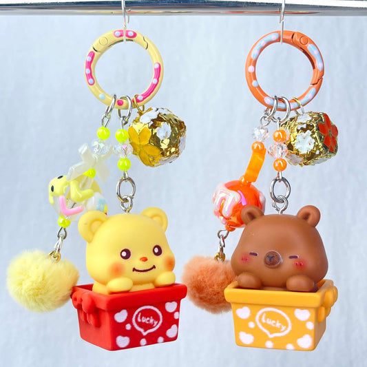 [Live Exclusive] Premium Handmade Newest Standing/Sitting Cutie Keychain- with New Fluffy Style & Special Launch Fruit Play