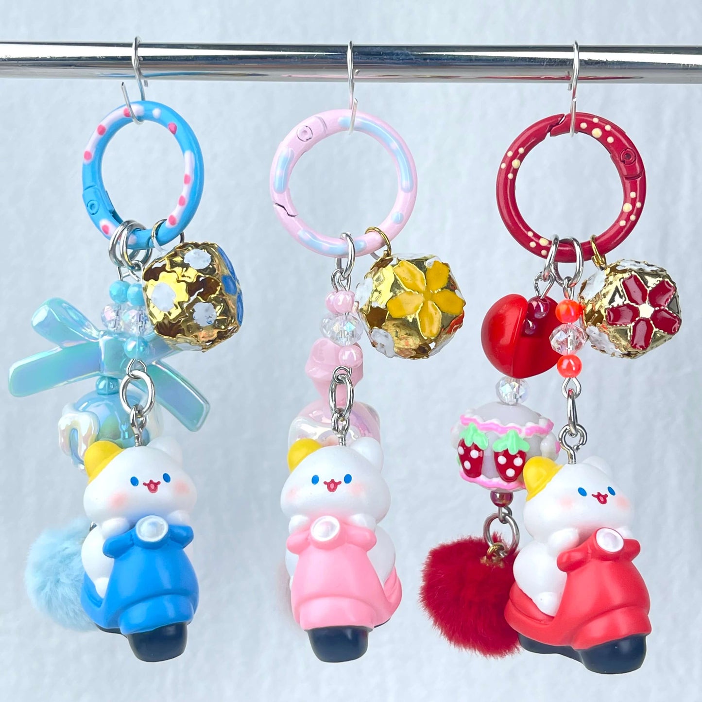 [Live Exclusive] Premium Handmade Newest Standing/Sitting Cutie Keychain- with New Fluffy Style & Special Launch Fruit Play