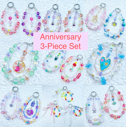 [Anniversary 3-Piece Set] Very Special 3-Piece Color Changing Dry Flower Pendants Glittering Phone Chains Set-Celebration Special Price!-THIS WEEKEND ONLY