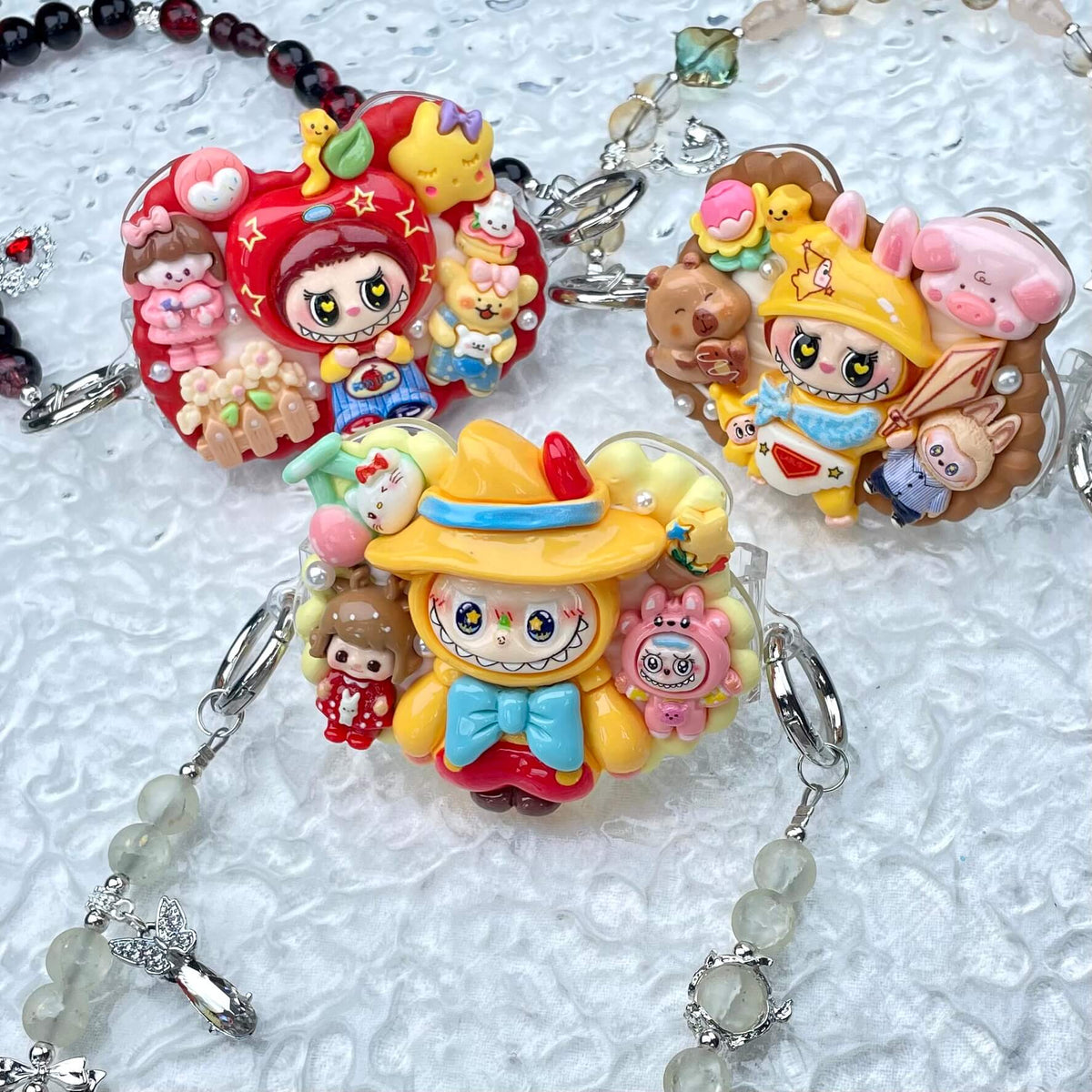 [Special Batch] Special Theme Batch Kawaii Phone Clip with Matching Glass Beads Phone Chains-Special Theme Price!-THIS WEEKEND ONLY