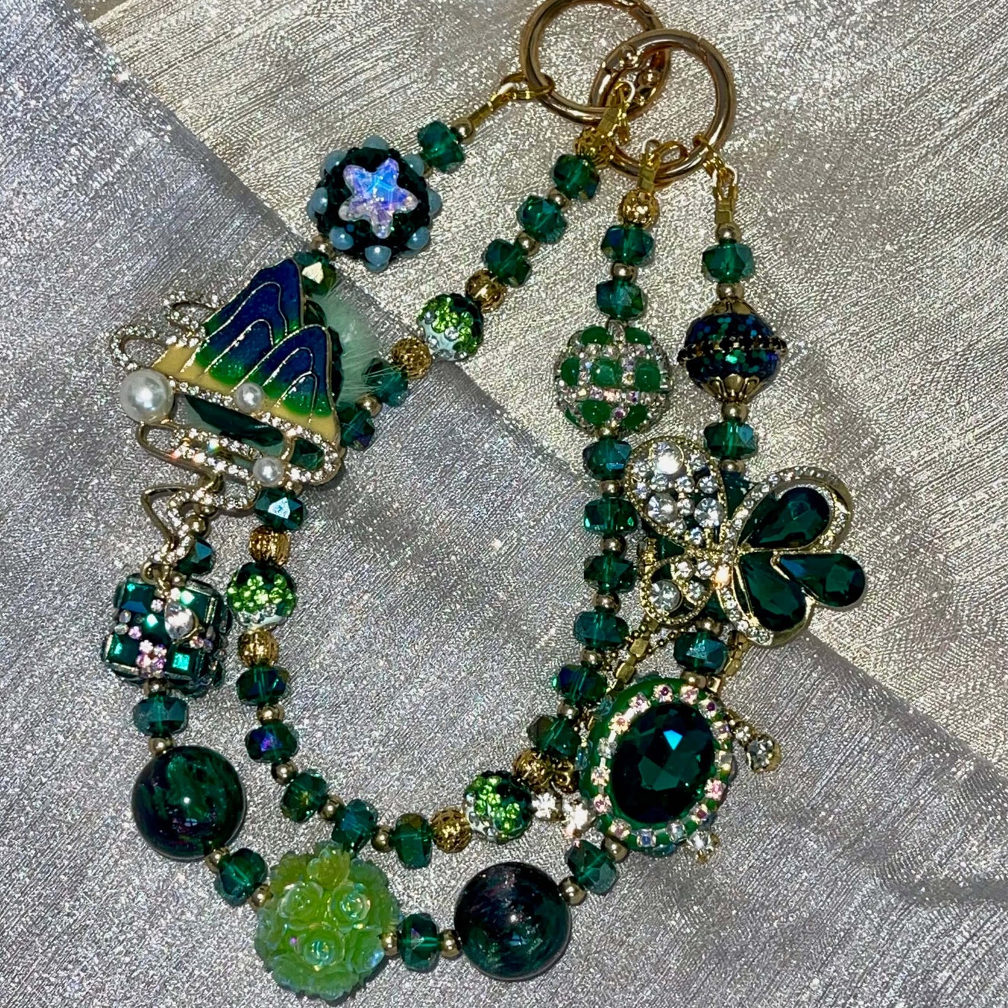 [Anniversary Celebration] Premium Handmade Glittering and Rhinestone Crystal Glass Phone Chain/Handbag Chain-SPECIAL CELEBRATION PRICE!