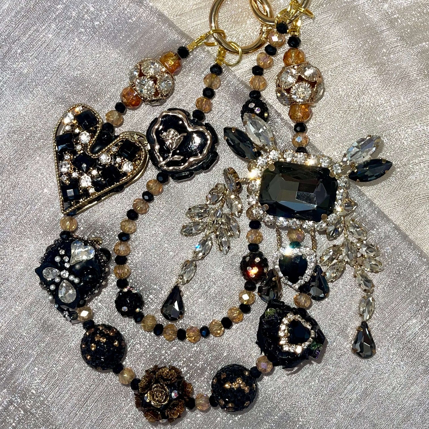 [Anniversary Celebration] Premium Handmade Glittering and Rhinestone Crystal Glass Phone Chain/Handbag Chain-SPECIAL CELEBRATION PRICE!