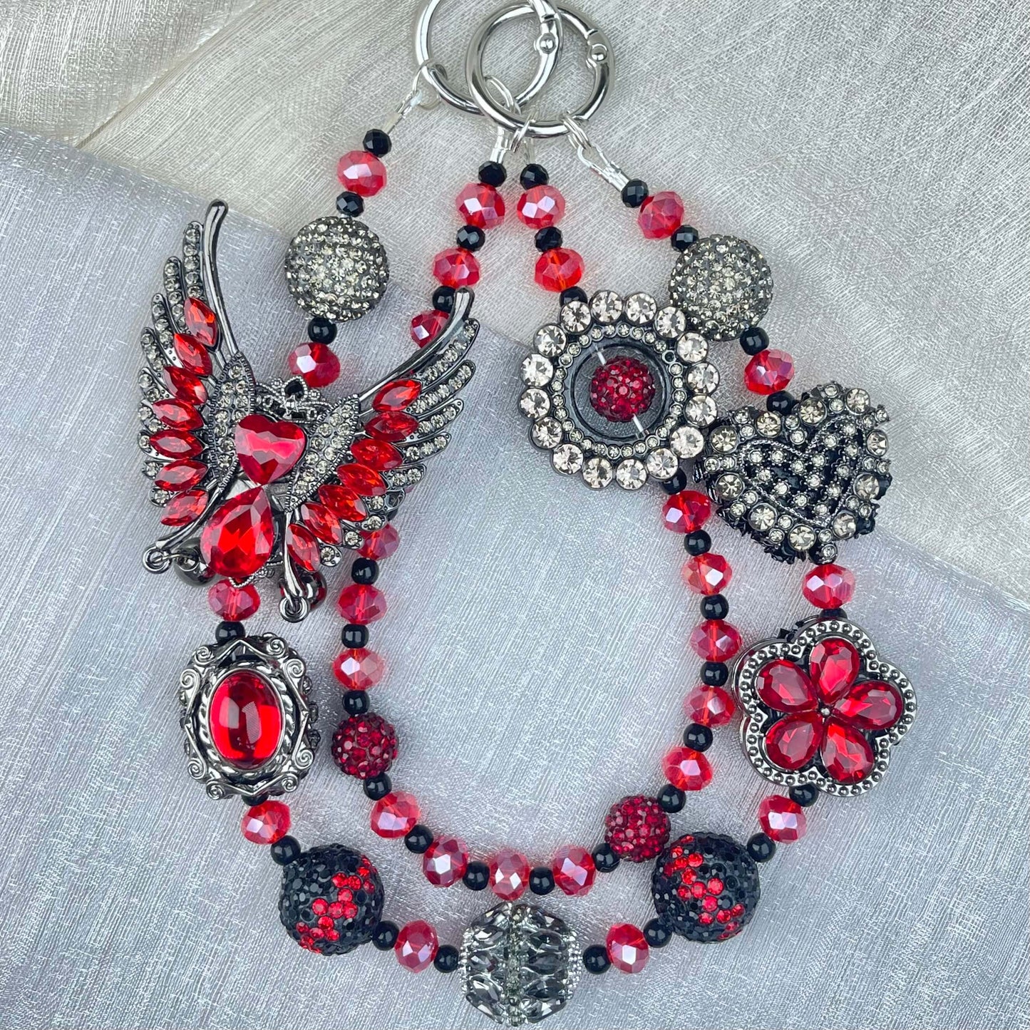 [Anniversary Celebration] Premium Handmade Glittering and Rhinestone Crystal Glass Phone Chain/Handbag Chain-SPECIAL CELEBRATION PRICE!