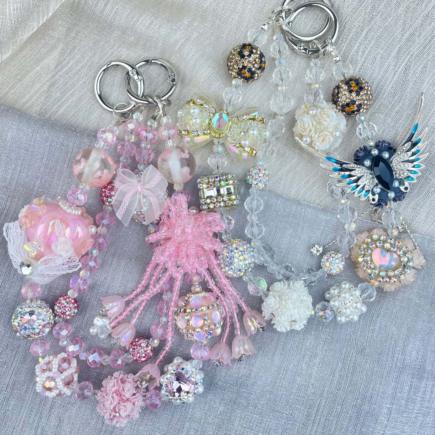 [Anniversary Celebration] Premium Handmade Glittering and Rhinestone Crystal Glass Phone Chain/Handbag Chain-SPECIAL CELEBRATION PRICE!