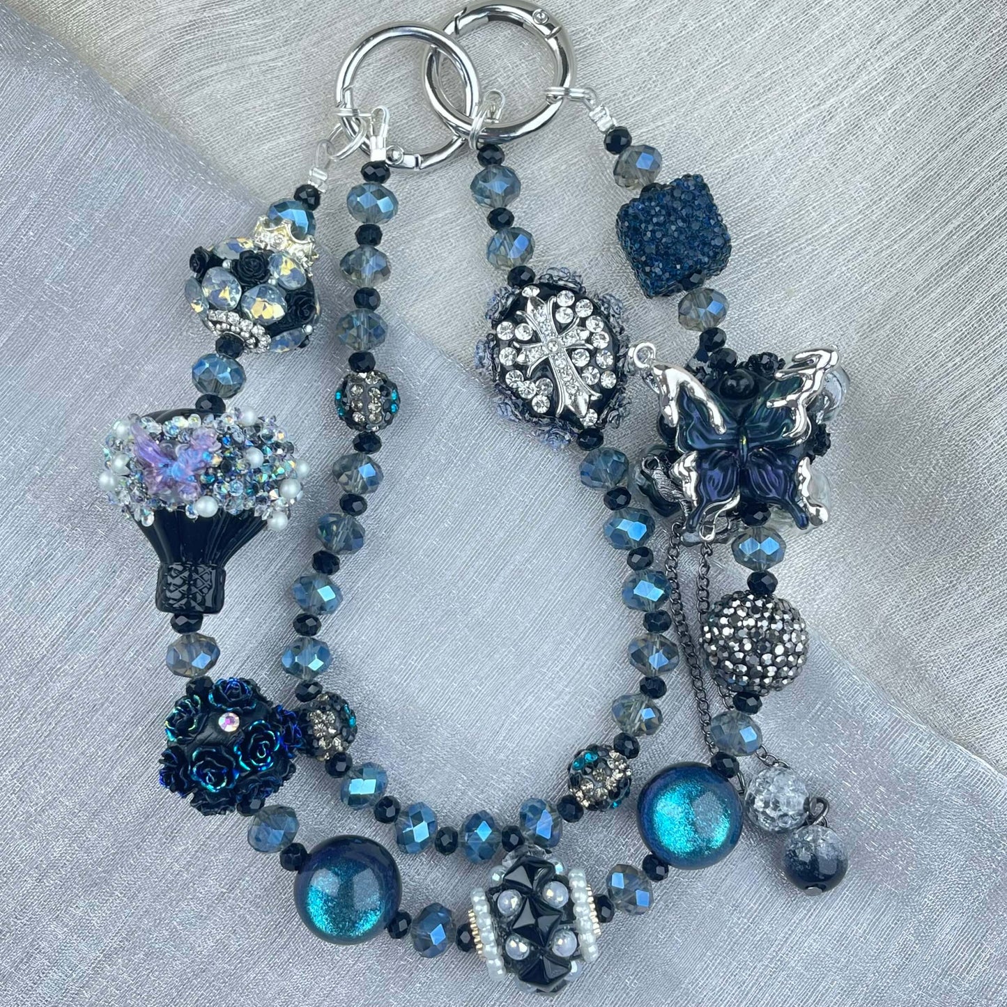 [Anniversary Celebration] Premium Handmade Glittering and Rhinestone Crystal Glass Phone Chain/Handbag Chain-SPECIAL CELEBRATION PRICE!