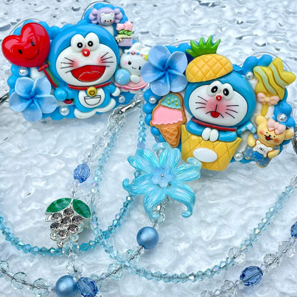 [New Arrival] Kawaii Cutie Cream Gel Phone Clip with Matching Glittering Beads Double Chain Phone Chain-Special Launch Price!-THIS WEEKEND ONLY