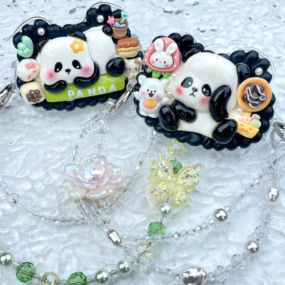 [New Arrival] Kawaii Cutie Cream Gel Phone Clip with Matching Glittering Beads Double Chain Phone Chain-Special Launch Price!-THIS WEEKEND ONLY