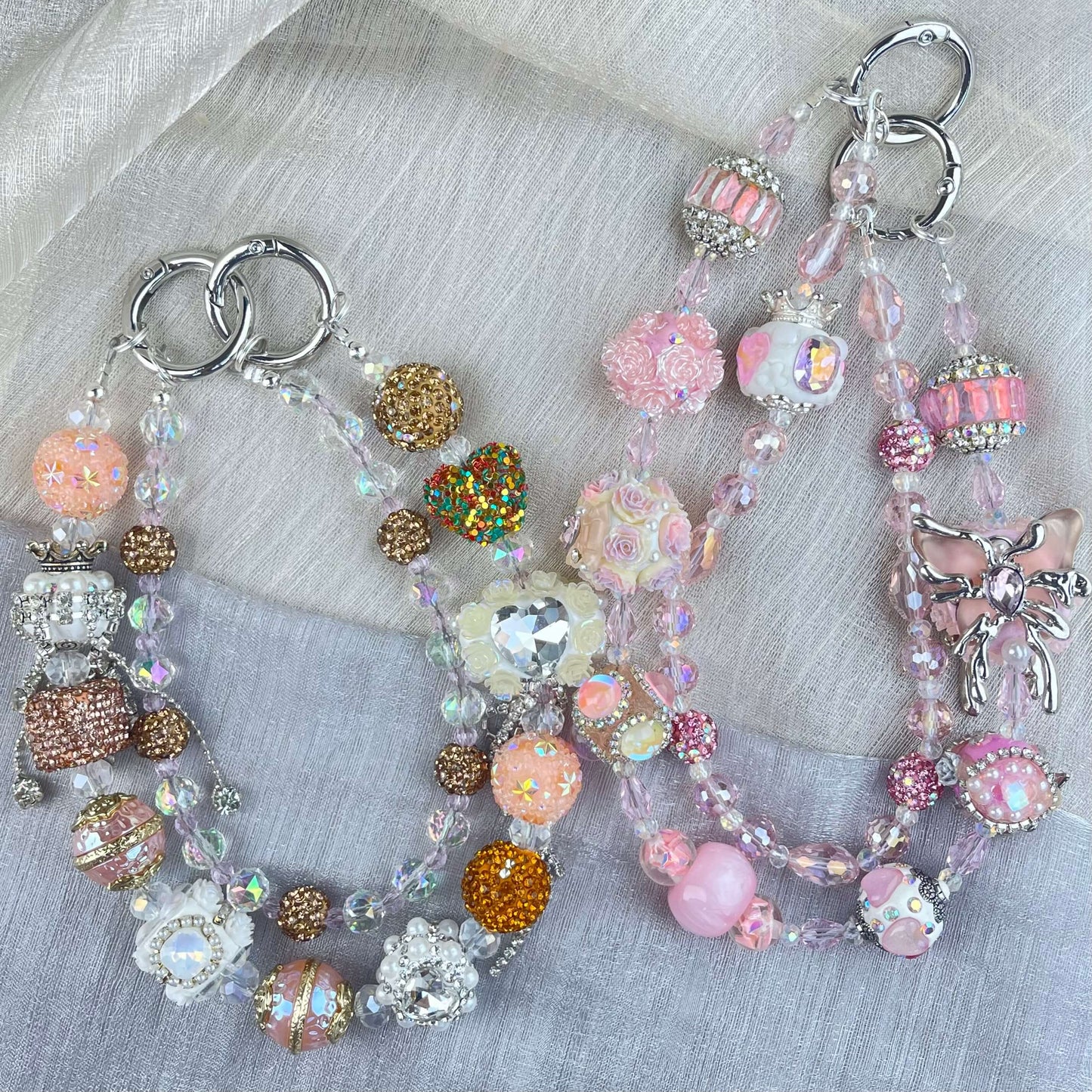 [Anniversary Celebration] Premium Handmade Glittering and Rhinestone Crystal Glass Phone Chain/Handbag Chain-SPECIAL CELEBRATION PRICE!