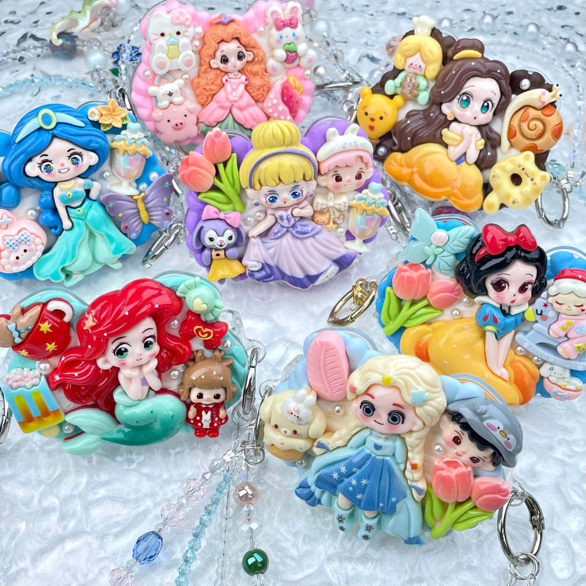 [New Arrival] Kawaii Cutie Cream Gel Phone Clip with Matching Glittering Beads Double Chain Phone Chain-Special Launch Price!-THIS WEEKEND ONLY