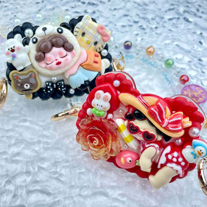 [New Arrival] Kawaii Cutie Cream Gel Phone Clip with Matching Glittering Beads Double Chain Phone Chain-Special Launch Price!-THIS WEEKEND ONLY