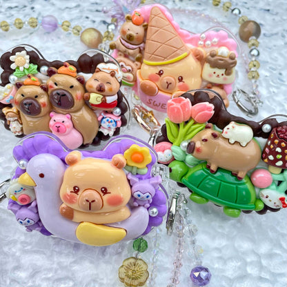 [New Arrival] Kawaii Cutie Cream Gel Phone Clip with Matching Glittering Beads Double Chain Phone Chain-Special Launch Price!-THIS WEEKEND ONLY