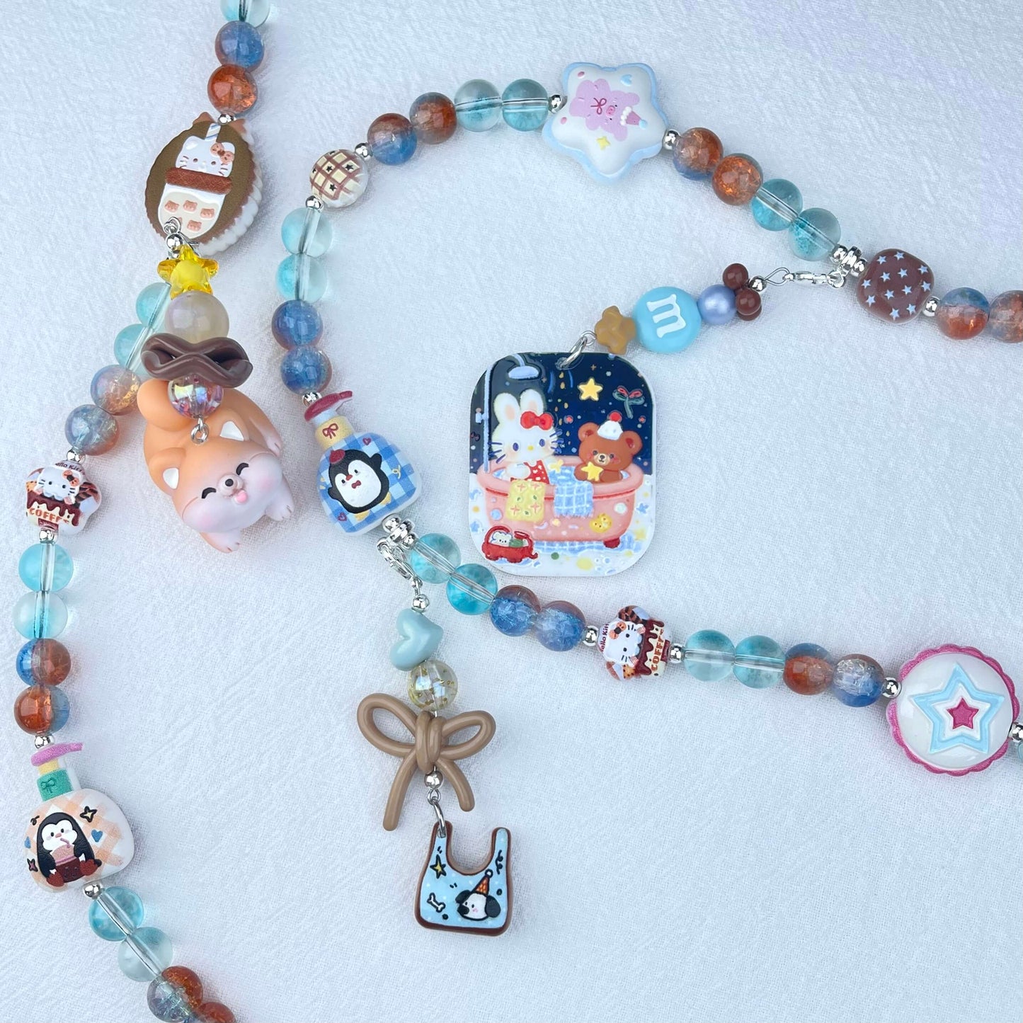 [Anniversary Celebration] Premium Handmade Glass Beads and Kawaii Decor Crossbody Chain