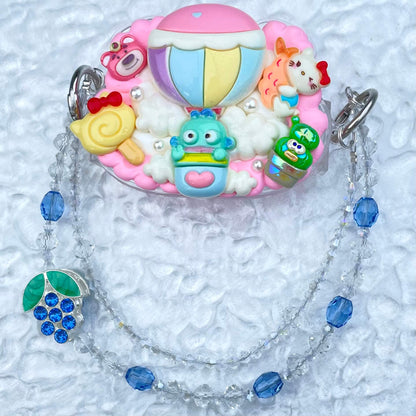 [New Arrival] Kawaii Cutie Cream Gel Phone Clip with Matching Glittering Beads Double Chain Phone Chain-Special Launch Price!-THIS WEEKEND ONLY