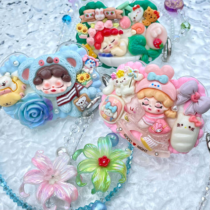 [New Arrival] Kawaii Cutie Cream Gel Phone Clip with Matching Glittering Beads Double Chain Phone Chain-Special Launch Price!-THIS WEEKEND ONLY