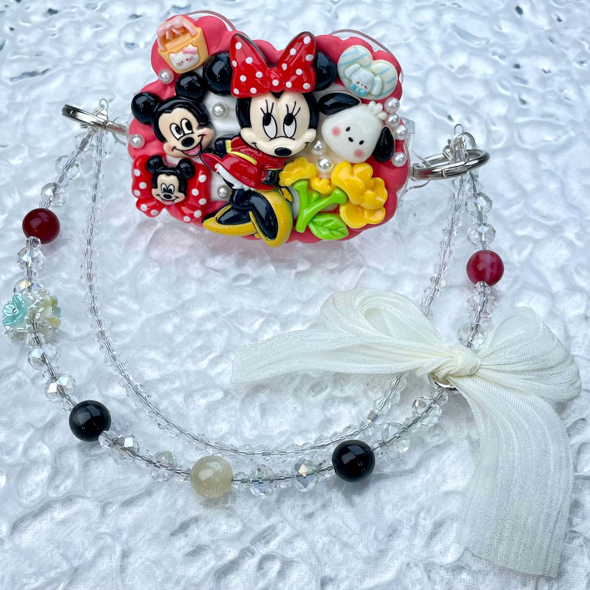 [New Arrival] Kawaii Cutie Cream Gel Phone Clip with Matching Glittering Beads Double Chain Phone Chain-Special Launch Price!-THIS WEEKEND ONLY